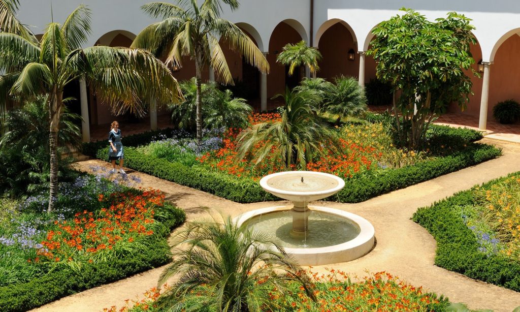 the gardens of Finca Cortesin Resort in Spain